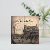  Western Rustic Country Wedding Invitation Kaart (Staand voorkant)