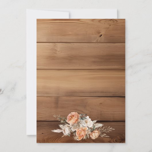 Western Rustic Dried Flower Hat Boots Birthday Kaart (Achterkant)