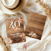 Western Rustic Dried Flower Hat Boots Birthday Kaart