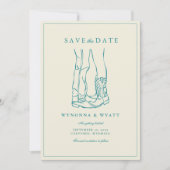 Western Rustic Modern Photo Save the Date (Voorkant)