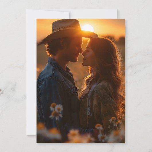 Western Rustic Modern Photo Save the Date (Achterkant)