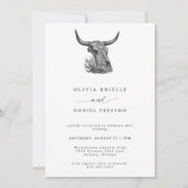 Western Rustic Pampas Grass Boho Photo Wedding Kaart (Voorkant)