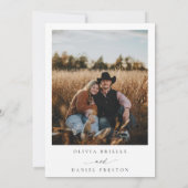 Western Rustic Pampas Grass Boho Photo Wedding Kaart (Achterkant)
