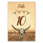 Western Rustic Wedding Country Bull Koe Skull Kaart (Achterkant)