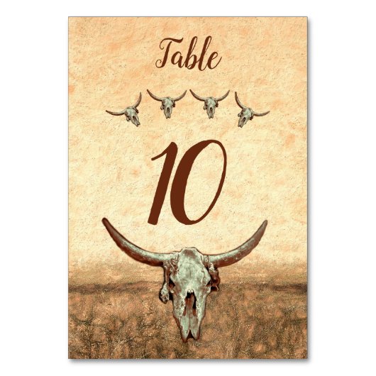 Western Rustic Wedding Country Bull Koe Skull Kaart (Voorkant)