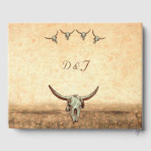 Western Rustic Wedding Country Koe Bull Skull Gastenboek (Achterkant)