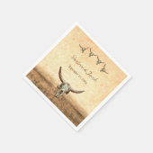 Western Rustic Wedding Country Koe Bull Skull Servet (Hoek)