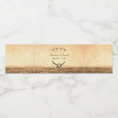 Western Rustic Wedding Country Koe Bull Skull Waterfles Etiket (Enkel label)