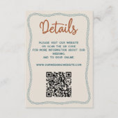 Western Rustic Wedding Details Website QR Code Informatiekaartje (Voorkant)