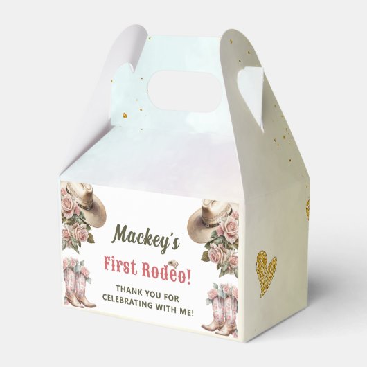 Western rustiek bloemig verjaardagsfeestje bedankdoosjes (Voorkant Zijde)
