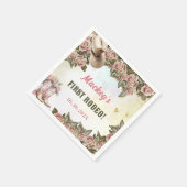 Western rustiek bloemig verjaardagsfeestje servet (Hoek)