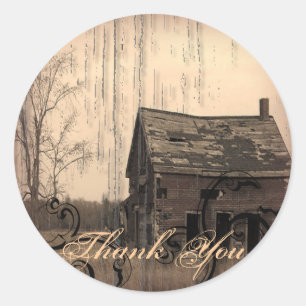 Western Rustiek boerderij schuur Landelijk Bruilo Ronde Sticker