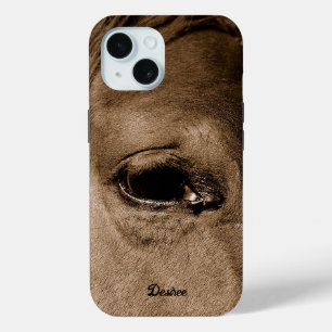 Western rustiek  bruin paard iPhone 15 case