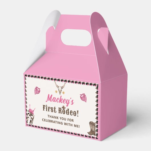 Western rustiek cowboy verjaardagsfeestje bedankdoosjes (Voorkant Zijde)