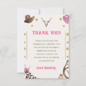 Western rustiek cowboy verjaardagsfeestje bedankkaart (Voorkant)