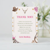 Western rustiek cowboy verjaardagsfeestje bedankkaart (Staand voorkant)