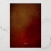 Western Rustiek Hoefijzer Bourgogne & Gouden Bruil Folie Uitnodiging (Achterkant)