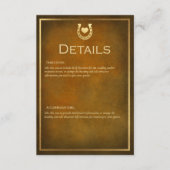 Western Rustiek Hoefijzer Bruin & Goud Details Informatiekaartje (Voorkant)