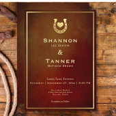 Western Rustiek Hoefijzer Hart Bourgogne & Goud Kaart