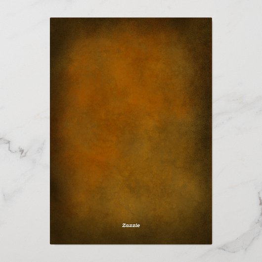 Western rustiek Hoefijzer hart bruin goud bruiloft Folie Uitnodiging (Achterkant)