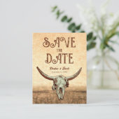 Western rustiek land rodeo opslaan de datum aankondigingskaart (Staand voorkant)