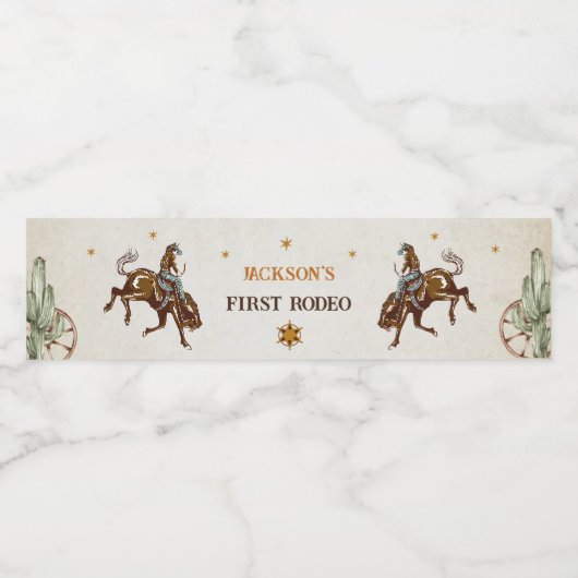 Western rustiek verjaardagsfeestje waterflesje lab waterfles etiket (Enkel label)