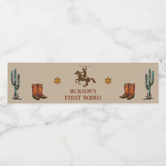 Western rustiek verjaardagsfeestje waterflesje lab waterfles etiket (Enkel label)