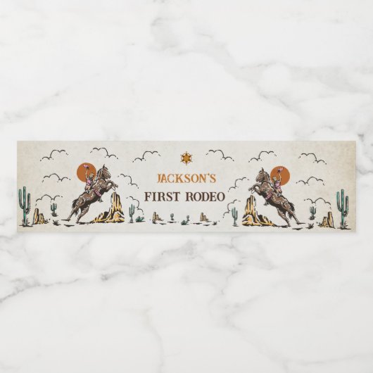 Western rustiek verjaardagsfeestje waterflesje lab waterfles etiket (Enkel label)