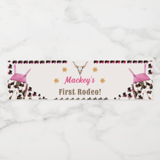 Western rustiek verjaardagsfeestje waterflesje lab waterfles etiket (Enkel label)