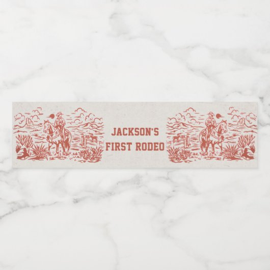 Western rustiek verjaardagsfeestje waterflesje lab waterfles etiket (Enkel label)