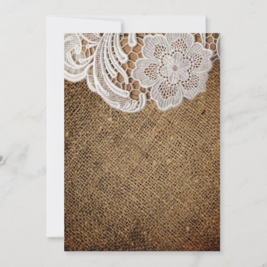western rustig land bruiloft burlap en kant kaart (Achterkant)