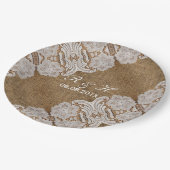 western rustig land bruiloft burlap en kant papieren bordje (Gekanteld)