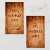 Western Rustisch Gecrateerd Hout Kool Stijlvol Visitekaartje (Voorkant / Achterkant)