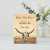 Western Rustisch land beige sparen de datum Briefkaart (Staand voorkant)