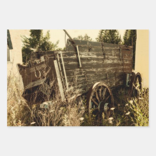 Western Rustisch Land Bruin  Boerderij Wagon Inpakpapier Vel (Voorkant 2)