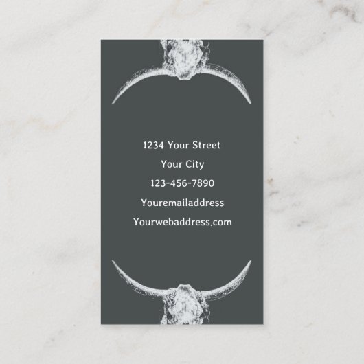 Western Rustisch Tattoo Winkelknol Visitekaartje (Achterkant)