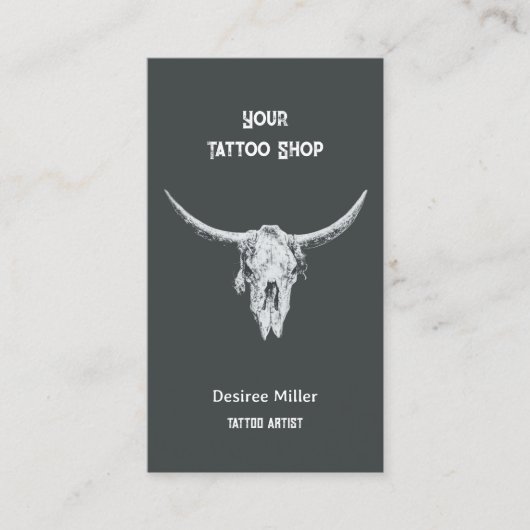 Western Rustisch Tattoo Winkelknol Visitekaartje (Voorkant)