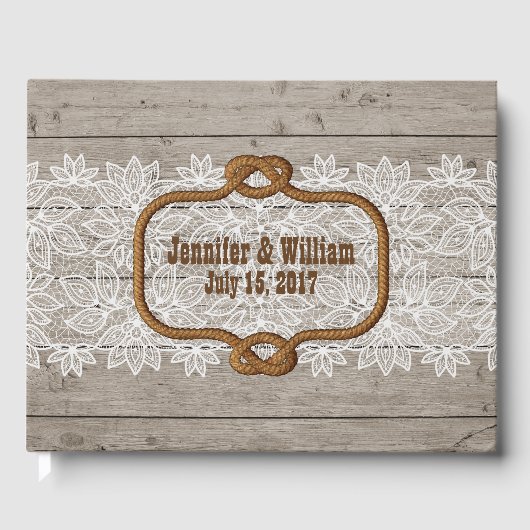 Western Rustisch Theme Wedding Guest Book Gastenboek (Voorkant)