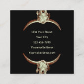 Western Rustisch Zwart Tattoo Winkelknol Vierkante Visitekaartje (Achterkant)