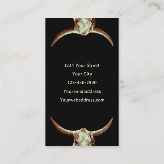 Western Rustisch Zwart Tattoo Winkelknol Visitekaartje (Achterkant)