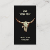 Western Rustisch Zwart Tattoo Winkelknol Visitekaartje (Voorkant)