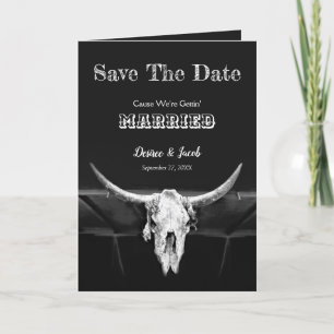 Western Rustisch zwart-wit bespaart de datum Aankondiging