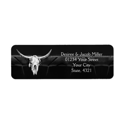 Western Rustisch zwart-wit bespaart de datum Etiket (Voorkant)