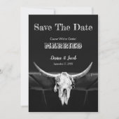 Western Rustisch zwart-wit bespaart de datum Save The Date (Voorkant)