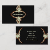 Western Rustisch Zwarte beige Land Bull Skull Visitekaartje (Voorkant / Achterkant)