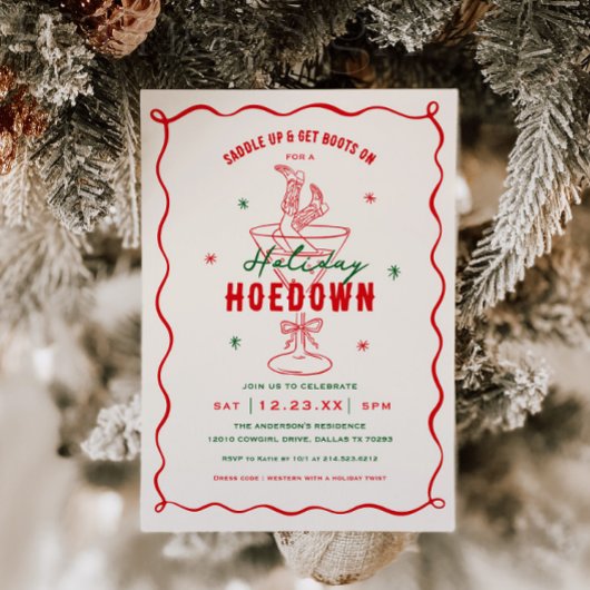 Western Saddle Up Holiday Hoedown Party Kaart