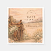 Western Saddle Wildflower Baby Shower Servet (Voorkant)