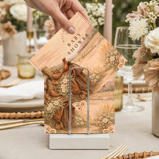 Western Saddle Wildflower Baby Shower Servet