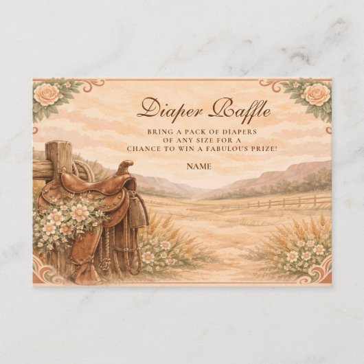 Western Saddle Wildflower Diapper Raffle  Informatiekaartje (Voorkant)