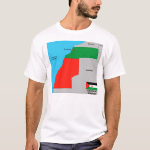 western sahara - land politieke zwarte kaart t-shirt